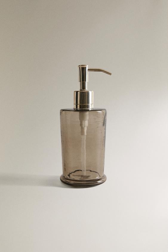 SMOKED TEXTURED GLASS SOAP DISPENSER | Zara US