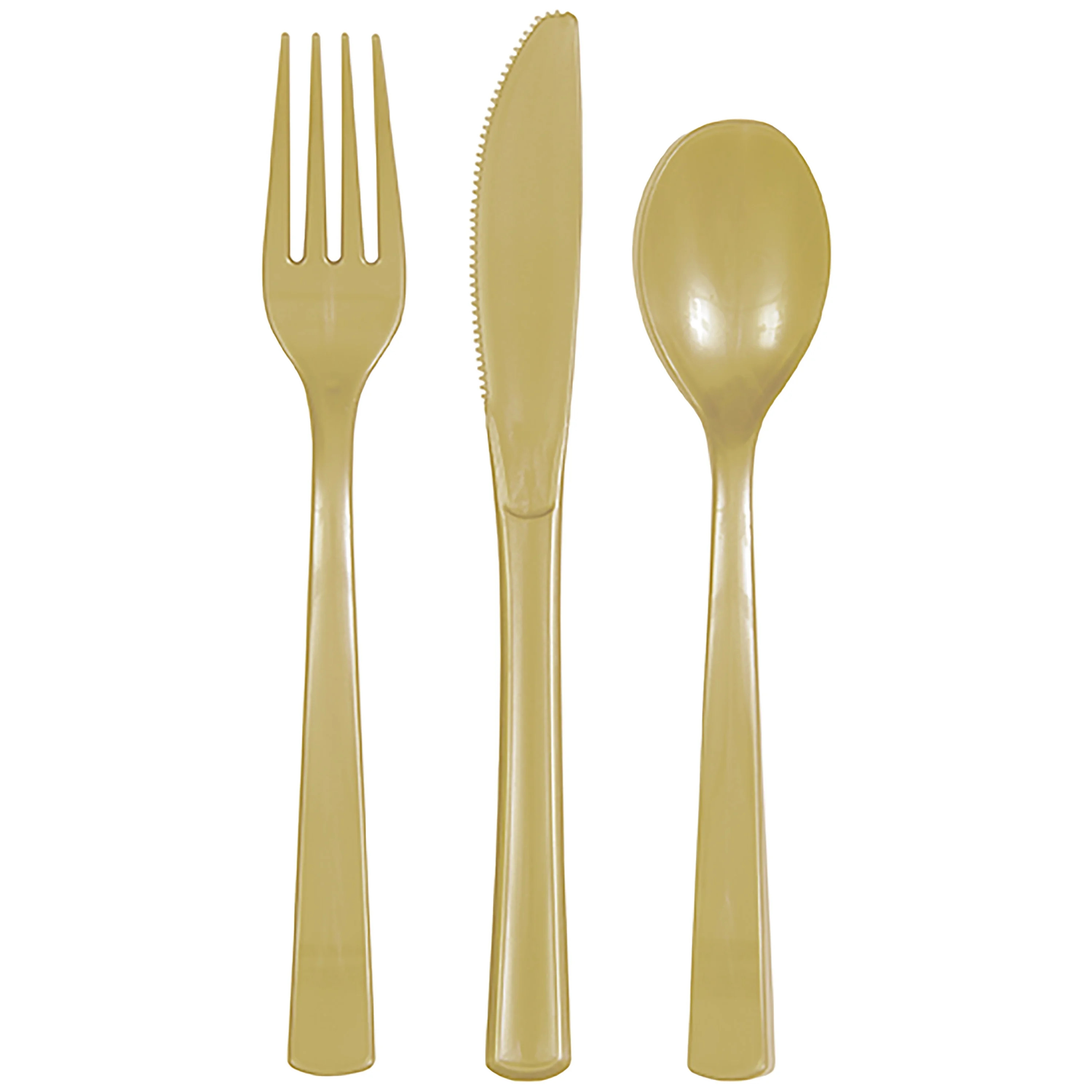 Plastic Disposable Cutlery Set, Gold, 24 Pieces, by Way To Celebrate | Walmart (US)