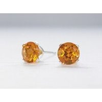 Natural Citrine stud earrings, tiny sparkling yellow Citrine studs in Sterling silver, birthday gift | Etsy (US)