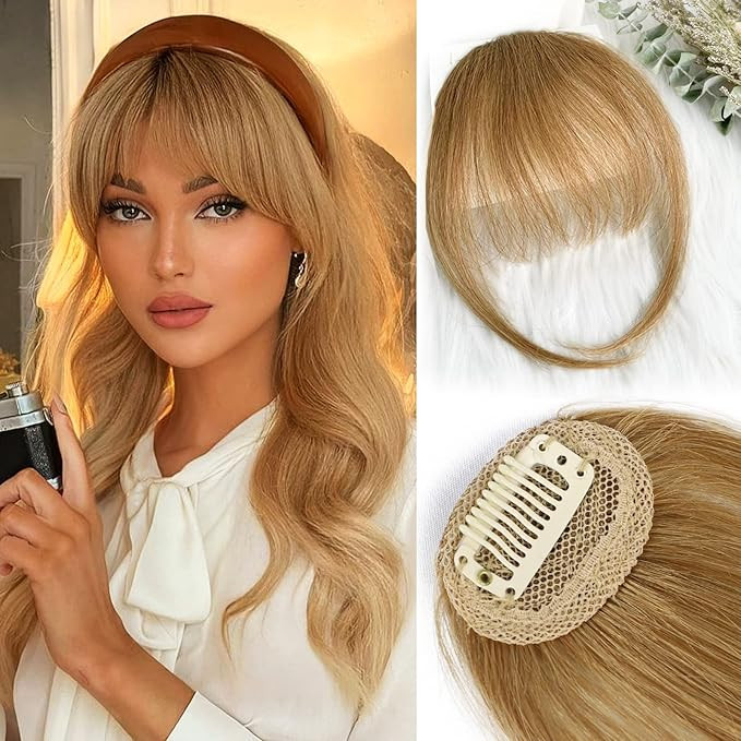 HMD Bangs Hair Clip in Bangs Real Human Hair Wispy Bangs Fringe with Temples Hairpieces for Women... | Amazon (US)