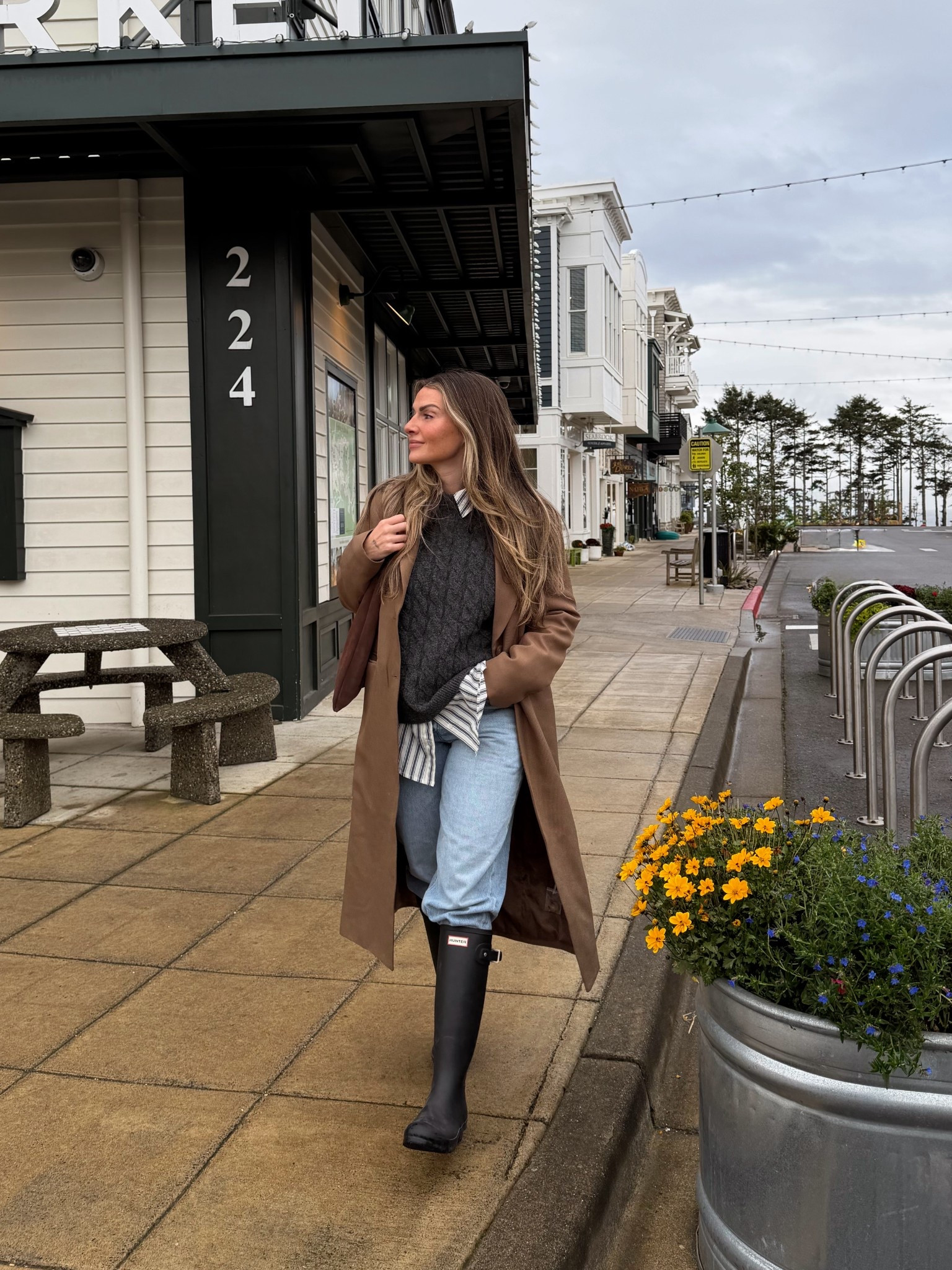 Perfect rainy day outfit in my hunter boots cozy cable knit sweater and long jacket 

#LTKShoeCrush #LTKStyleTip #LTKSeasonal