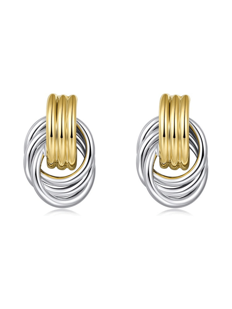 Knot Earrings Silver / Gold Two Tone | SHEIN