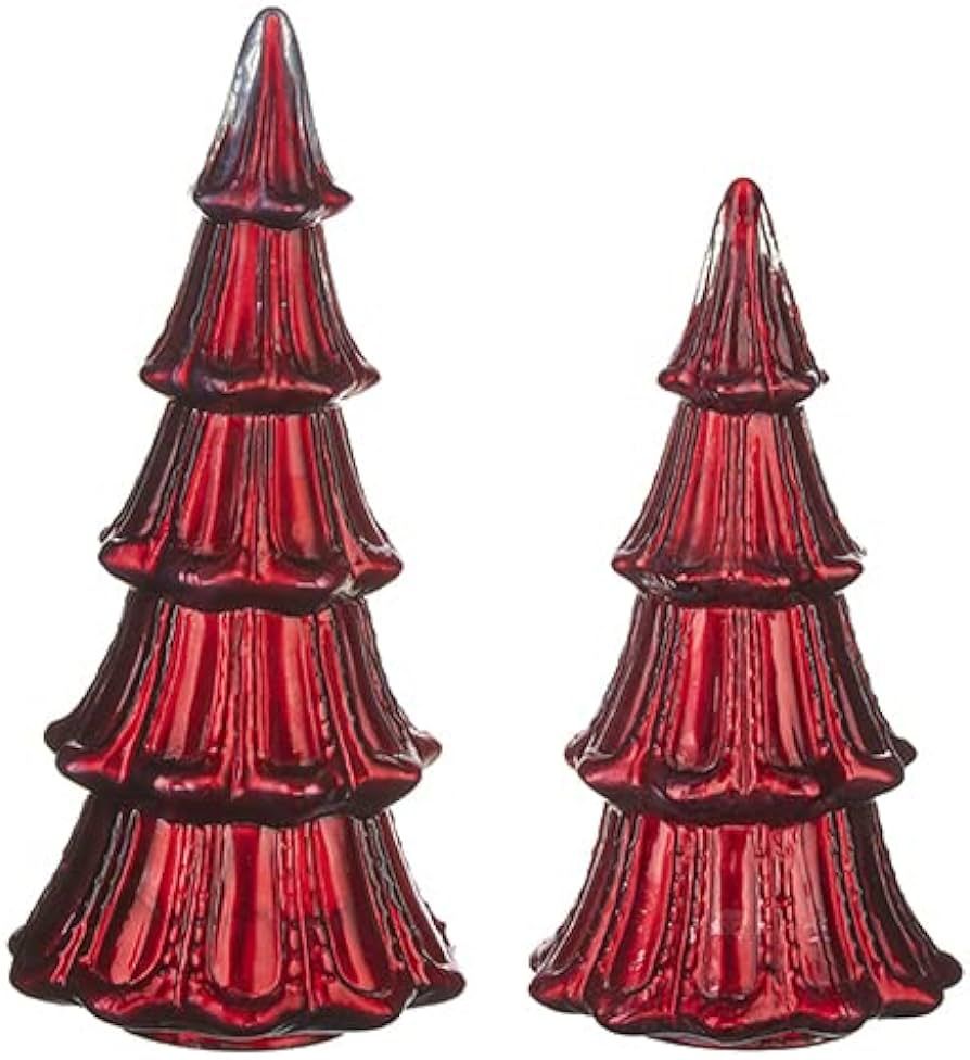 13.75" RED MERCURY GLASS TREES | Amazon (US)