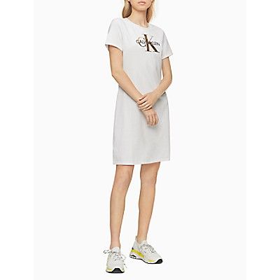 Metallic Monogram Logo T-Shirt Dress | Calvin Klein | Calvin Klein (US)