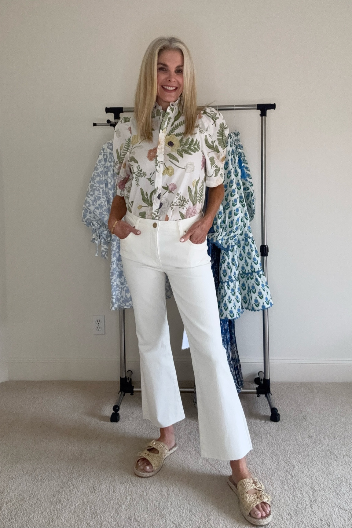 Love this blouse and jeans combo for spring! Size S top and 4 jeans  

#LTKFindsUnder100 #LTKStyleTip #LTKOver40