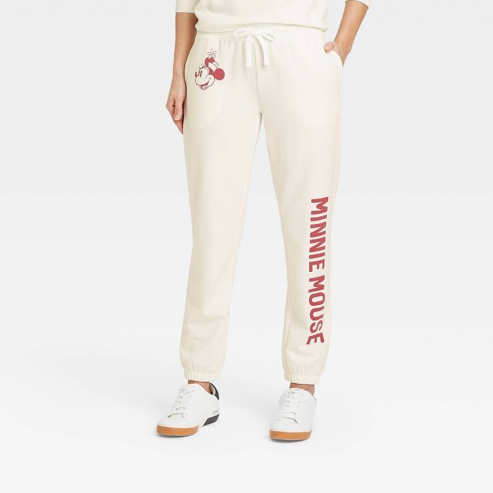 Women's Vintage Minnie Mouse Graphic Jogger Pants - Off-White | Target