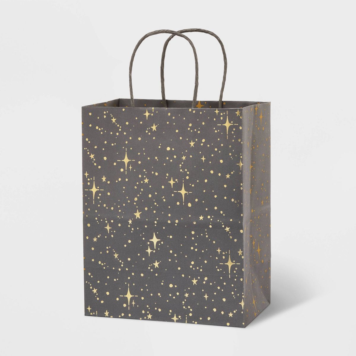 Small Hotstamp Dots And Star Gift Bag Gray - Spritz™ | Target