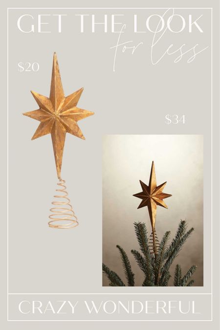 Get the look for less!  These paper mache gold star Christmas tree toppers look identical, but one costs much less!



#LTKSeasonal #LTKhome #LTKHoliday