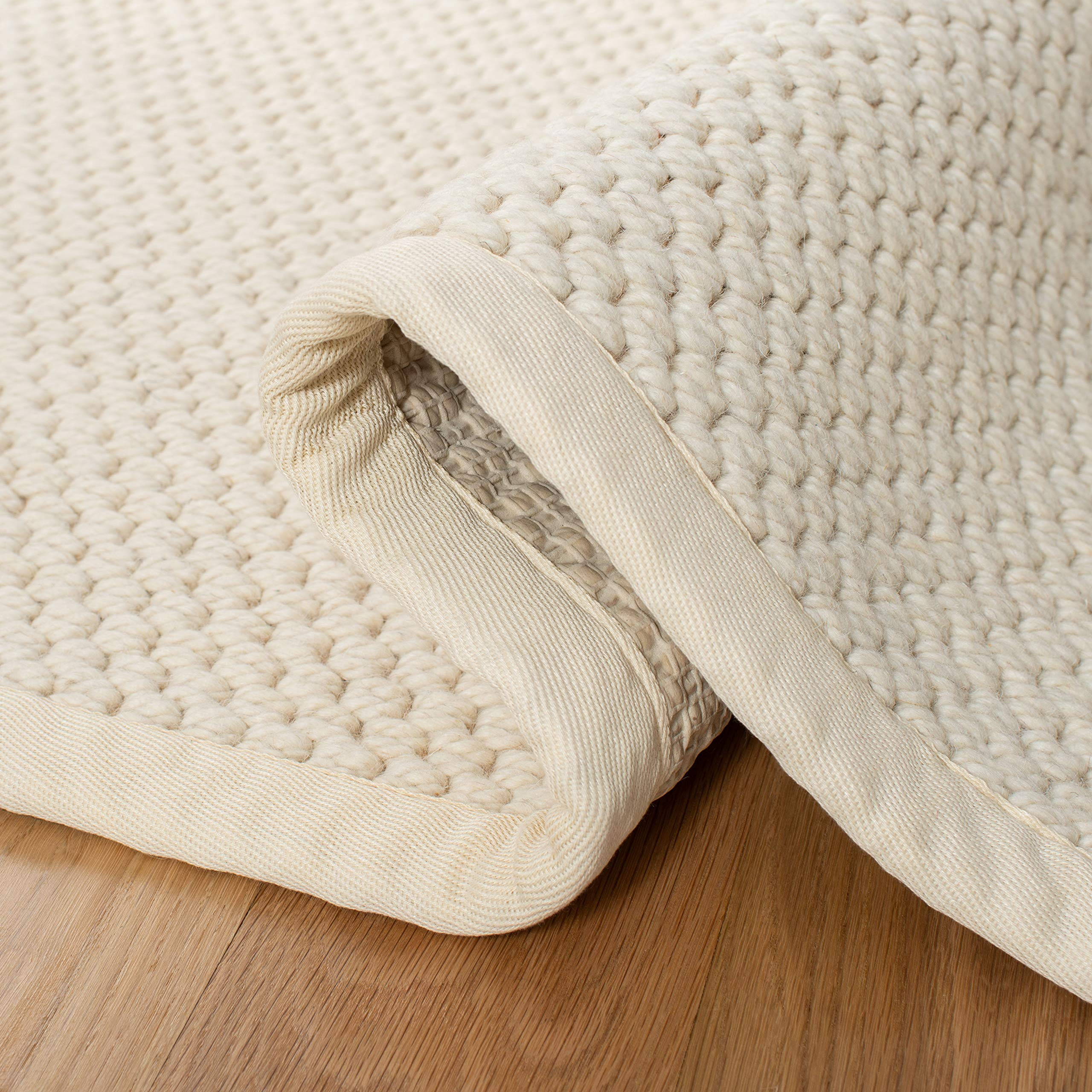 SAFAVIEH Palm Beach Collection Area Rug - 9' x 12', Ivory, Hand-Knotted Sisal & Wool, Ideal for H... | Amazon (US)