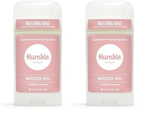 HUMBLE BRANDS Original Formula Aluminum-free Deodorant. Long Lasting Odor Control with Baking Soda and Essential Oils, Moroccan Rose, Pack of 2 | Amazon (US)