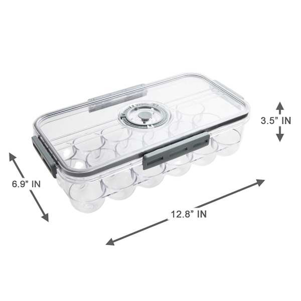 18-Count Grey Egg Holder with Date Marker | At Home