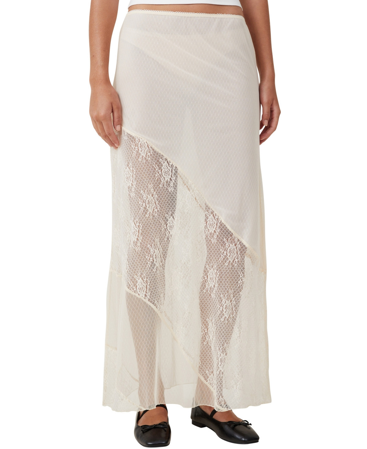 Cotton On Women's Lace Panel Maxi Skirt - Coconut | Macy's