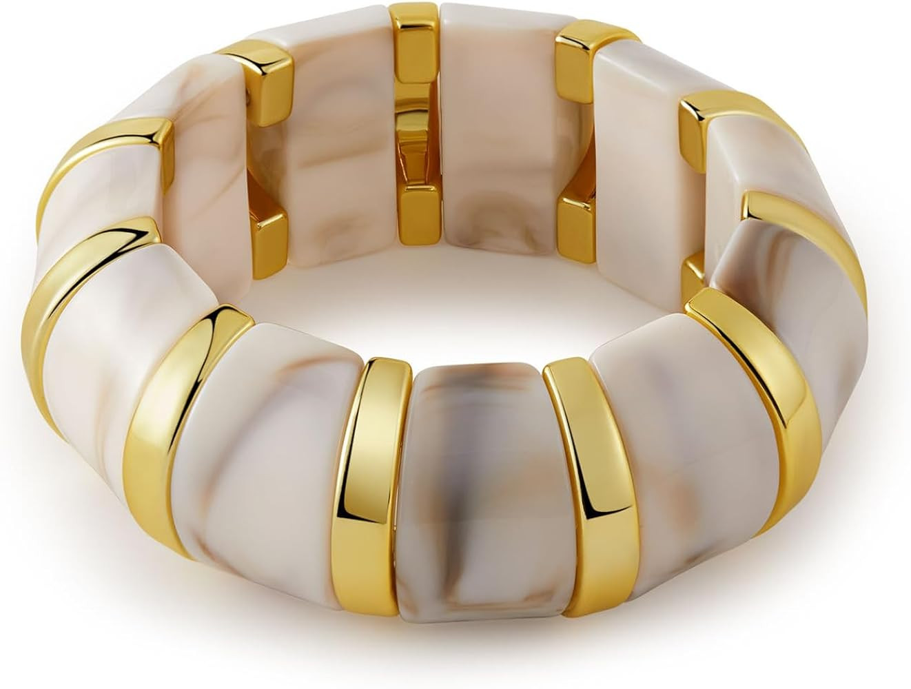 Acrylic Chunky Bangles Bracelets for Women Stackable Colorful Resin Stretch Bracelet Fashions Jew... | Amazon (US)