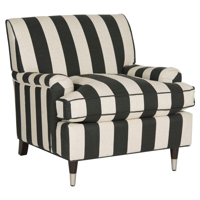 Coralia Club Chair, Black/White | One Kings Lane