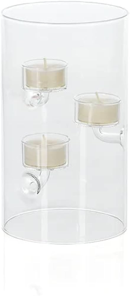 Zodax Suspended Glass Tealight Holders with Hurricane Lamp or Lantern Shape | Amazon (US)