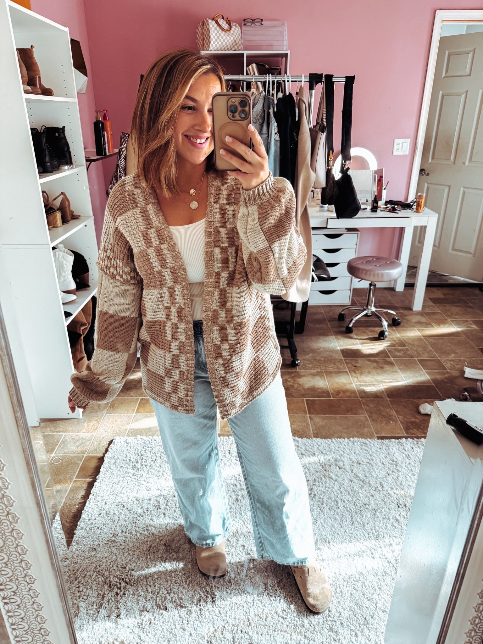 Cozy casual outfit idea from Amazon featuring wide leg, jeans and checkered oversized cardigan

#LTKgrwm #LTKOver40 #LTKFindsUnder50