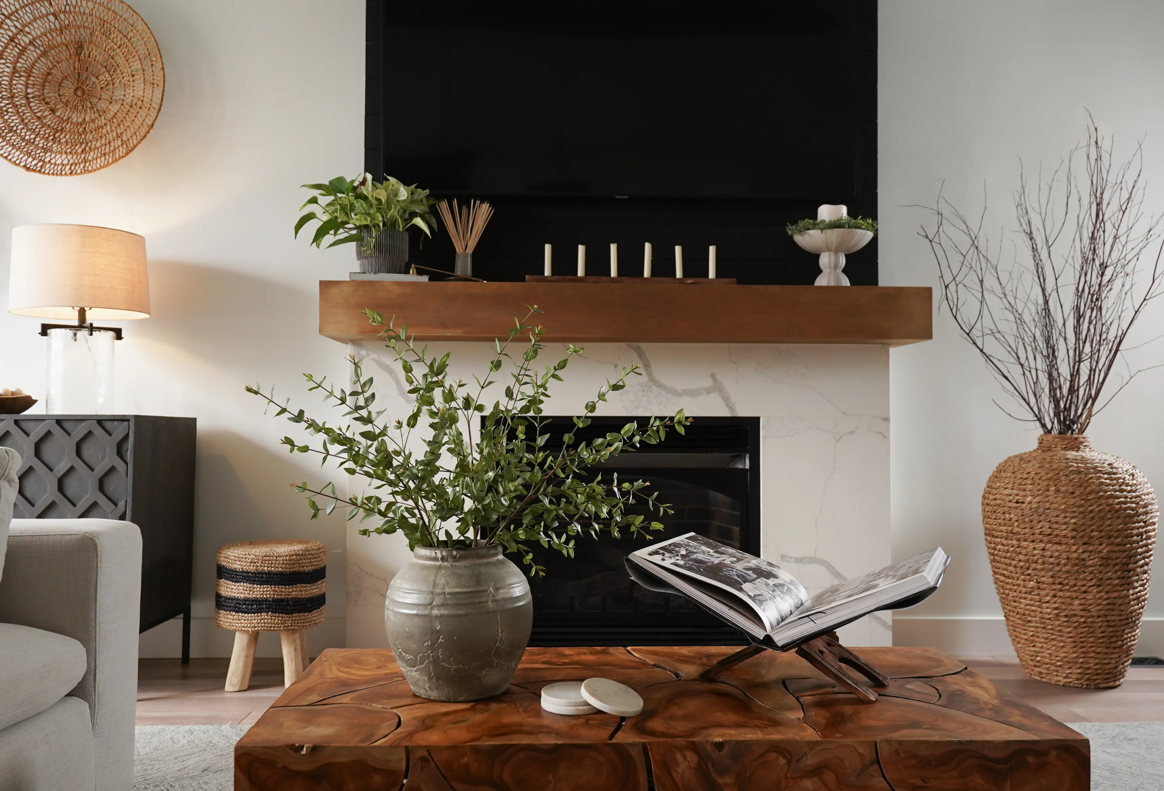 Debossed Stoneware Footed Bowl | MJHome