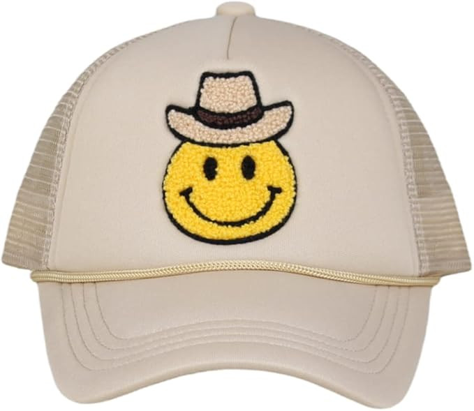 Smiley Face Trucker Hat, Cowboy Snapback Cap for Infant to Toddler | Amazon (US)