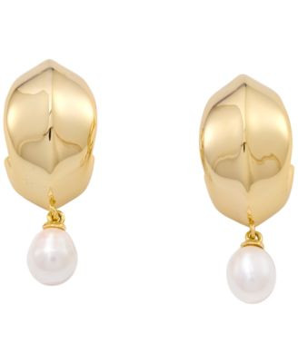 Kendra Scott Freshwater Pearl Small Oakland Huggie Earrings - Gold | Macy's
