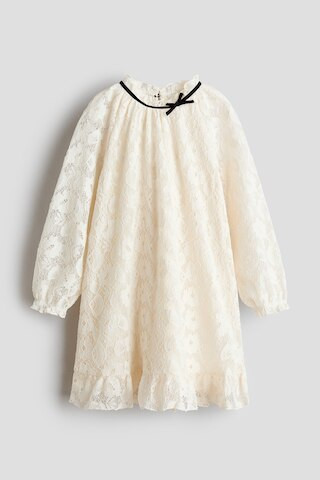 H & M - Ruffle-Trimmed Lace Dress - White | H&M (US + CA)