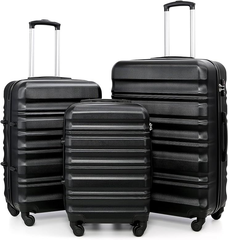 LONG VACATION Luggage 3 Piece Set ABS Hardshell Lightweight Suitcase with TSA Lock Spinner Wheels 20 | Amazon (US)
