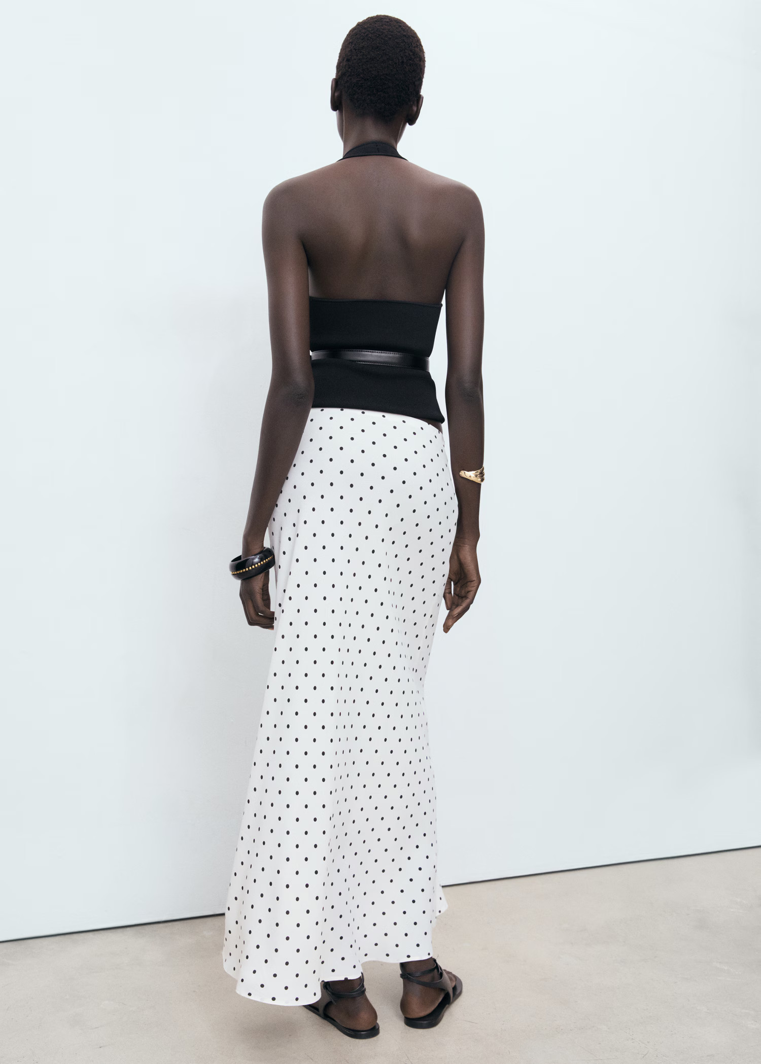 Long polka-dot skirt - Women | MANGO United Kingdom | MANGO (UK)