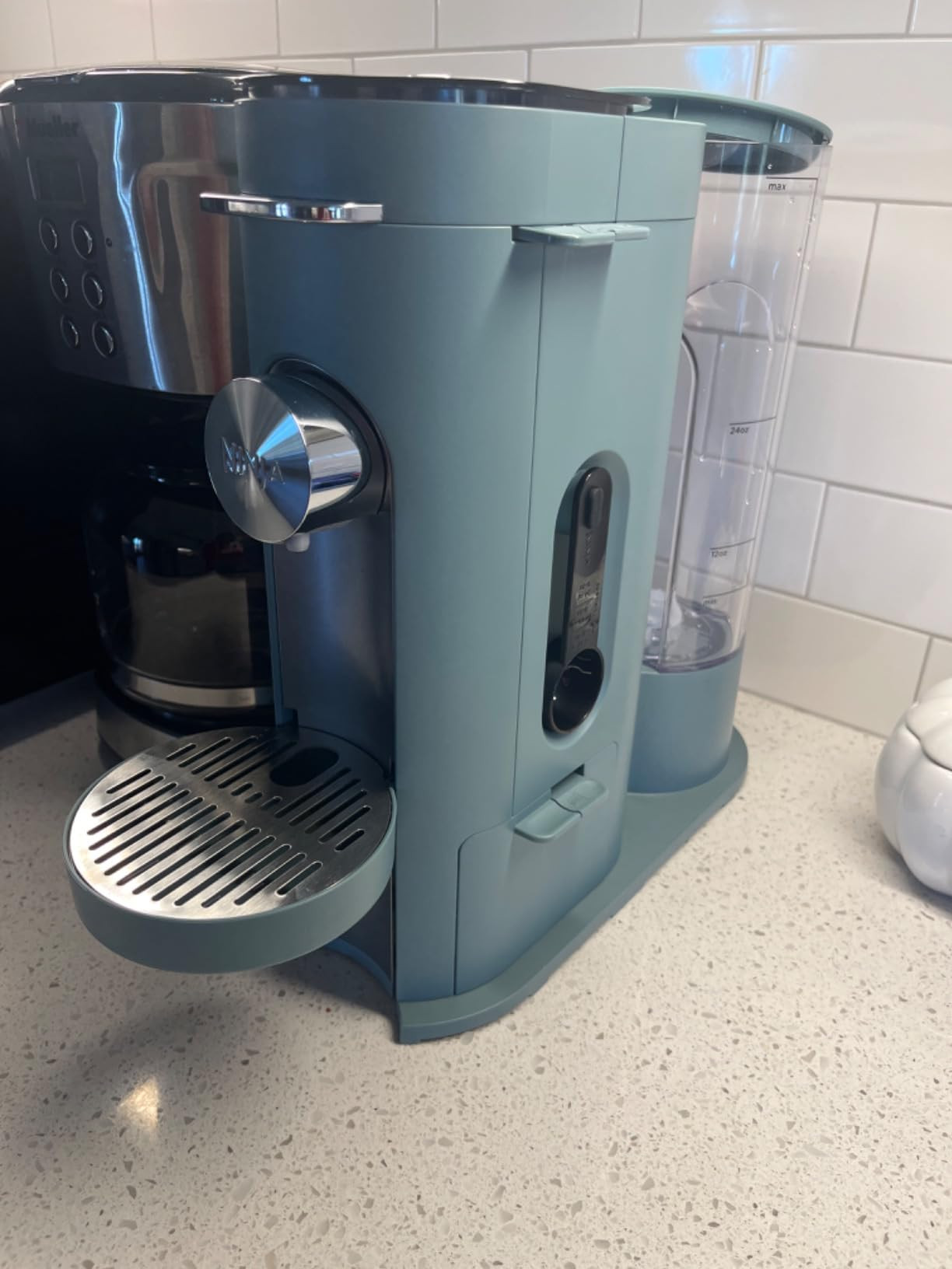 Ninja Pod & Grounds Specialty Single-Serve Coffee Maker, K-Cup Pod Compatible, Brews Grounds, Compact Design, Built-In Milk Frother, 56-oz. Reservoir, 6-oz. Cup to 24-oz. Mug Sizes, Stone, PB051ST | Amazon (US)