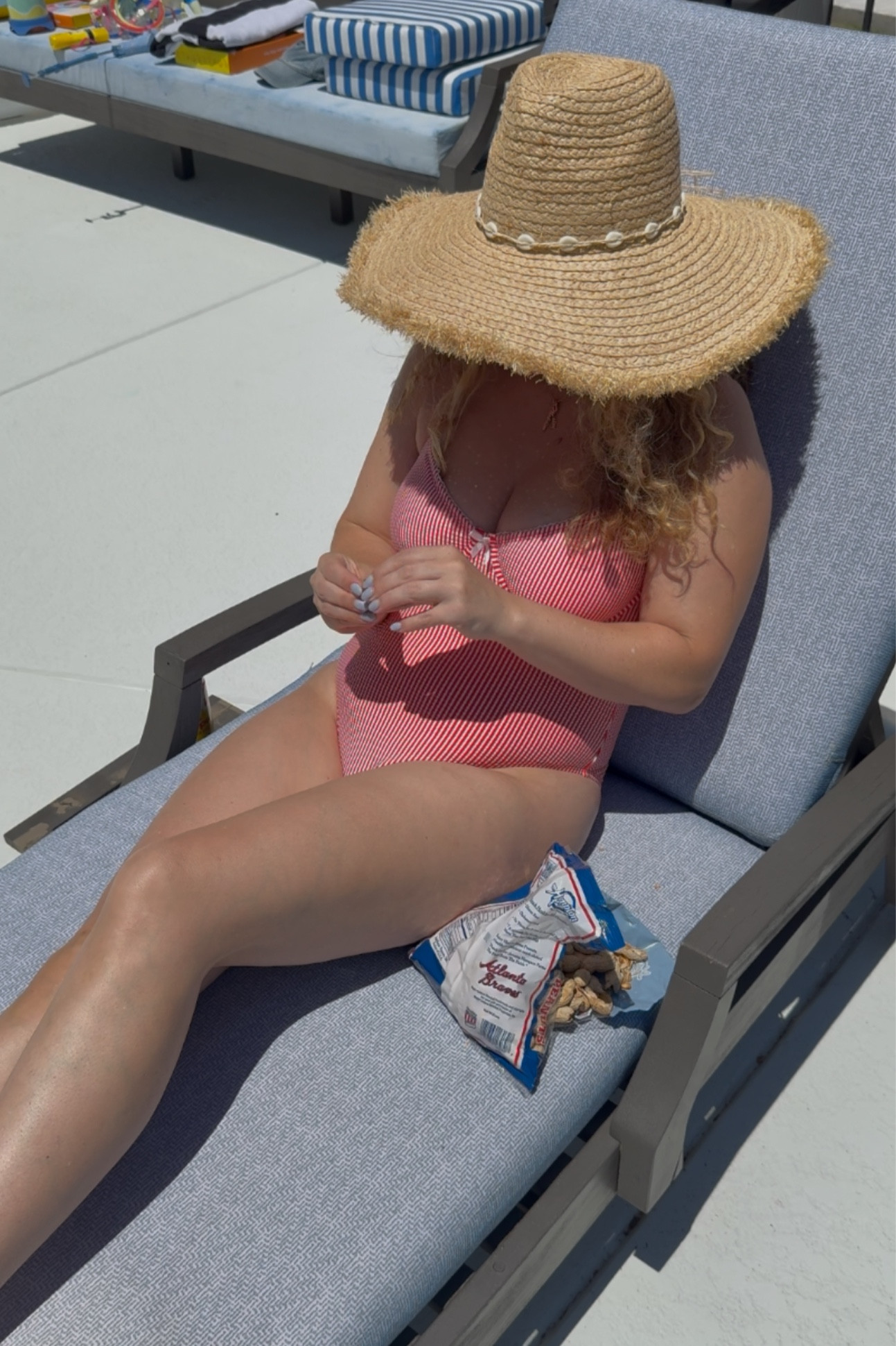 If you need me.. I’ll be right here 😋😎 I am loving this red striped one piece and fun shell embellished straw hat! 

#LTKSummerEdit #LTKSeasonal #LTKFindsUnder50