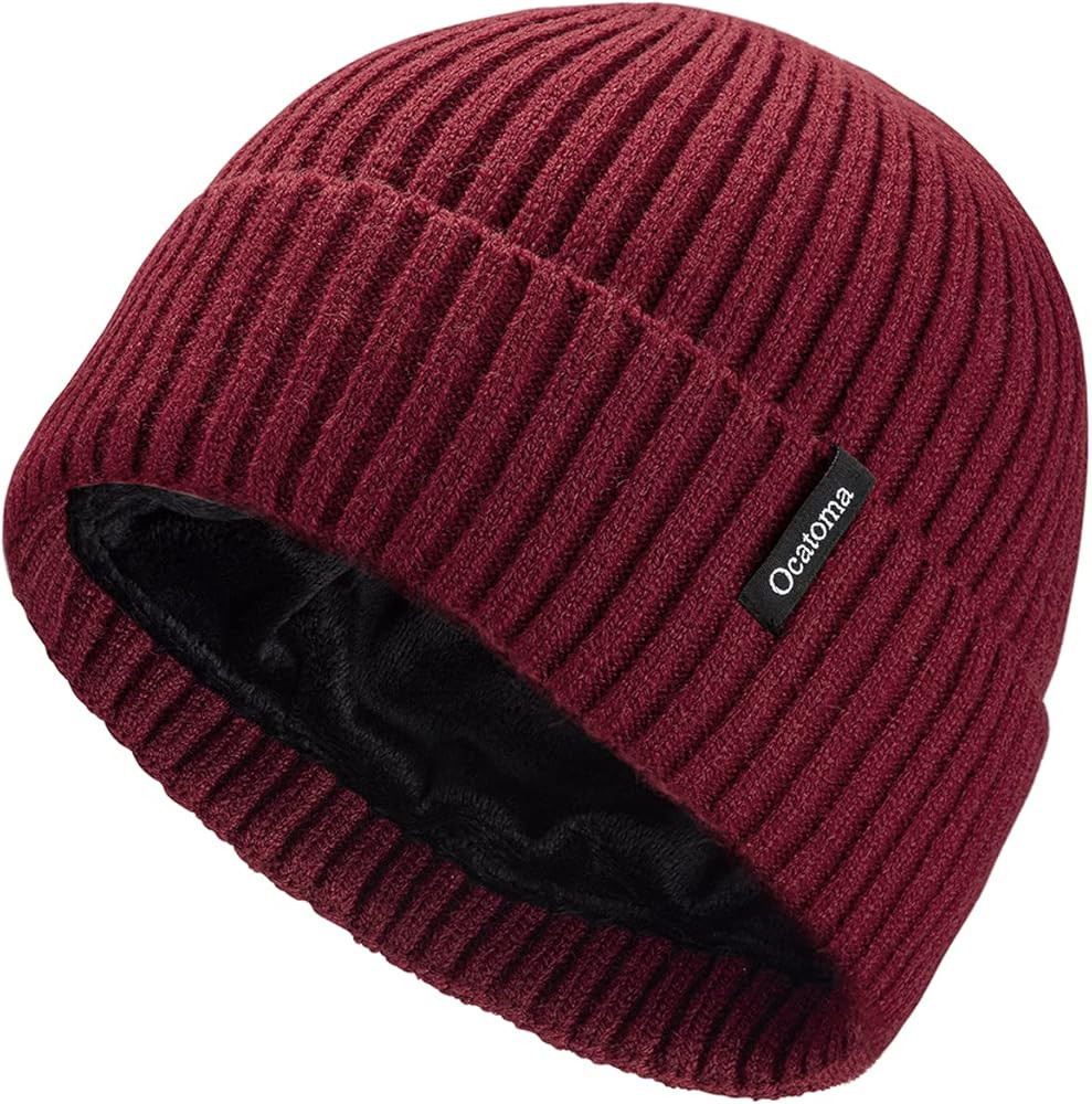 Ocatoma Beanie for Men Women Warm Winter Knit Cuffed Beanie Soft Warm Ski Hats Unisex | Amazon (US)