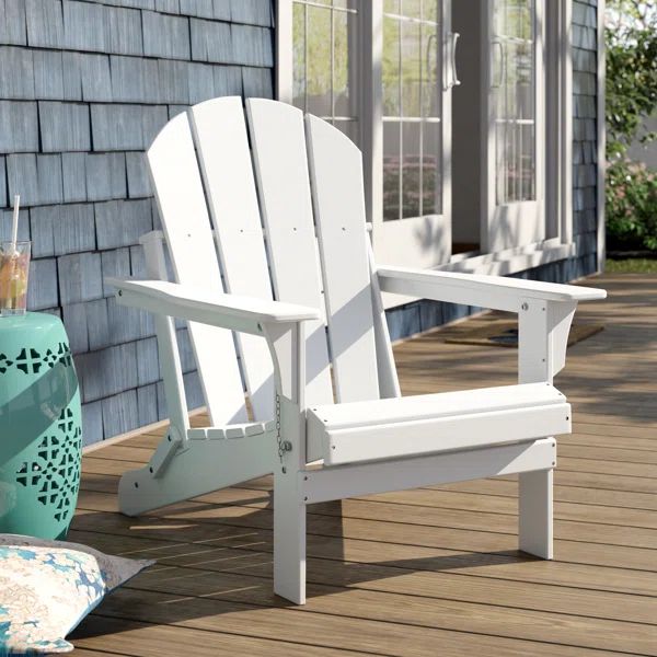 White Alger Plastic Folding Adirondack Chair | Wayfair North America