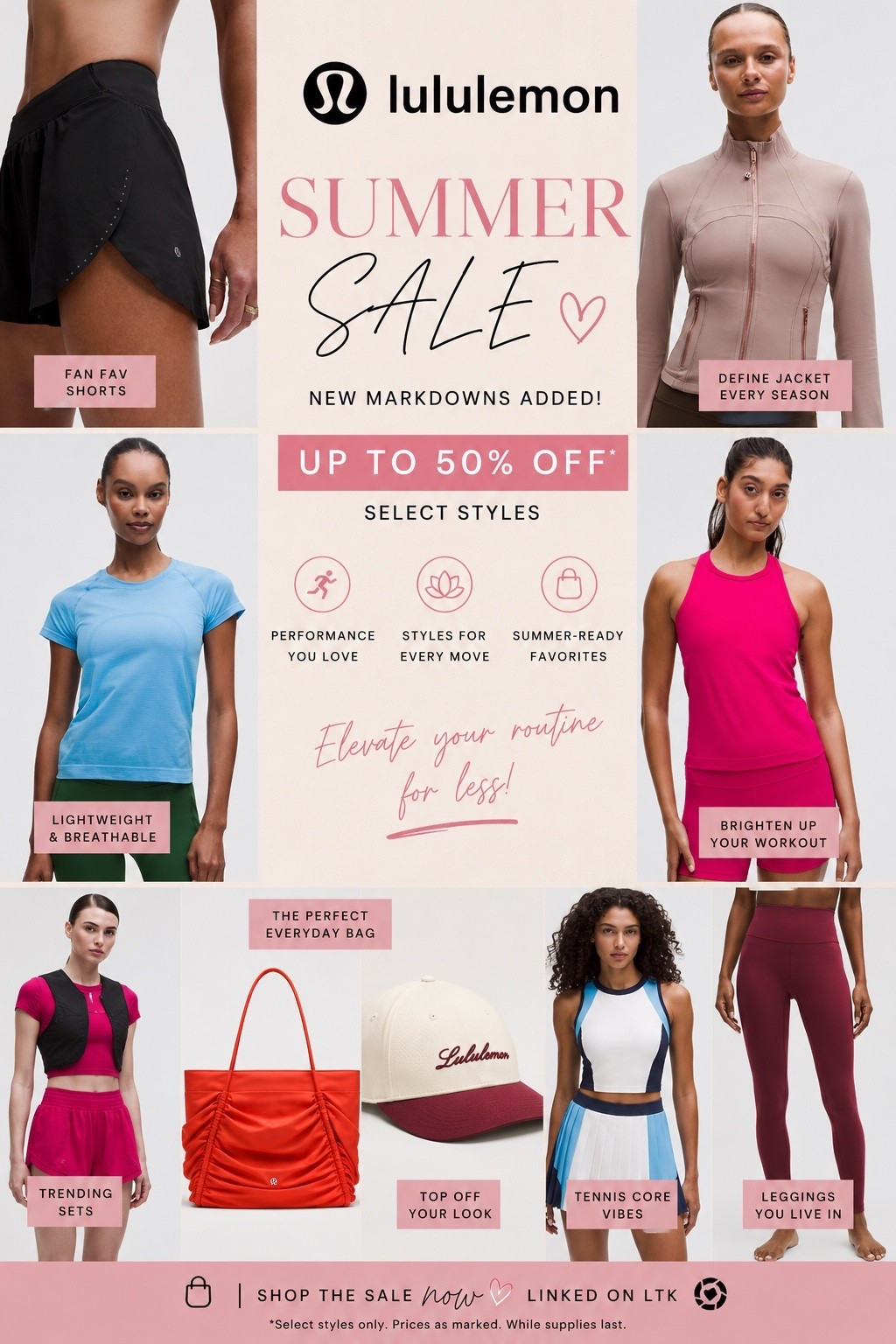 The Lululemon Summer Sale is here and it’s the perfect time to stock up on your favorites. 🤍 From buttery-soft leggings and running shorts to Define Jackets, tennis styles, bags, and everyday essentials, so many must-haves are marked down!

I’ve rounded up my favorite sale finds and linked everything in my LTK before sizes start selling out. ✨

#LTKSale #Lululemon #LululemonSale #LTKFitness #AthleisureStyle #WorkoutWear #TennisStyle

#LTKdayinmylife #LTKmomlife #LTKootd