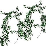 Supla 2 Pack 11.4' Silk Hanging Willow Jungle Leaves Greenery Vines Garland Fake Willow Twigs String | Amazon (US)