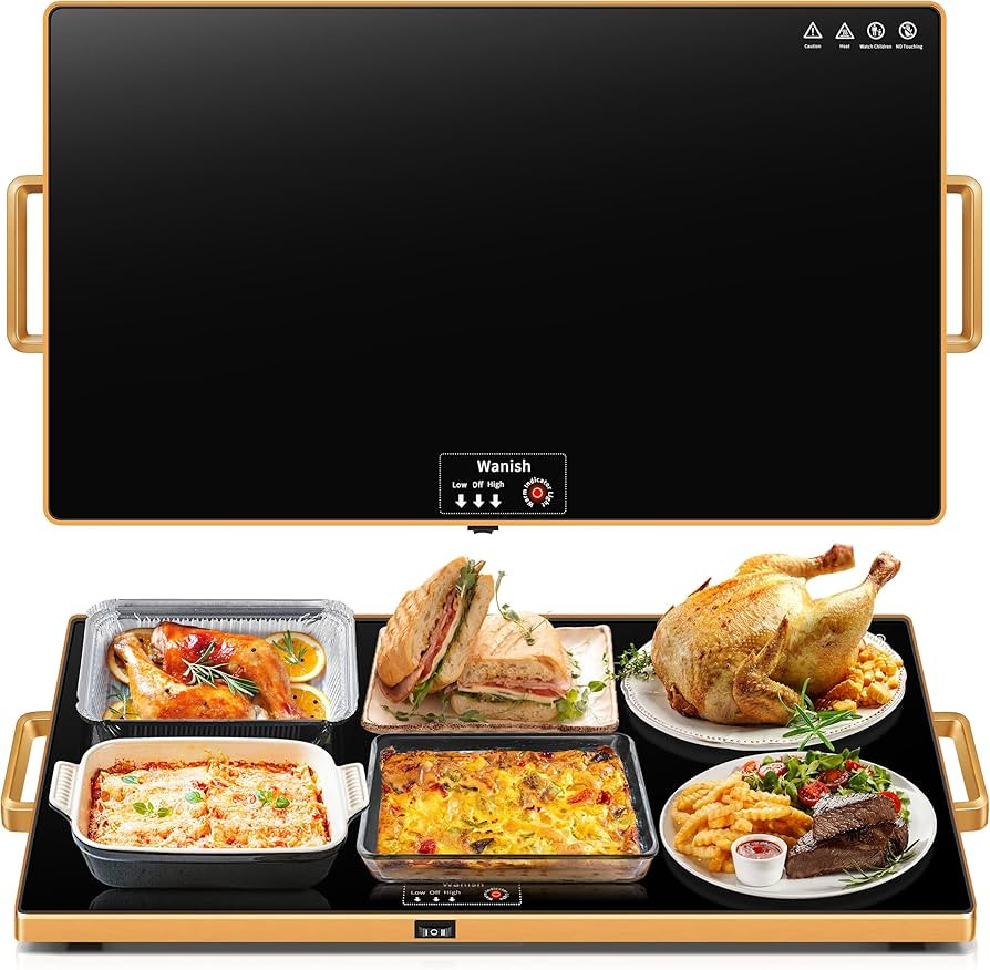 Electric Warming Tray (XXL 32”x18”)，Food Warmers for Parties Buffet with Thermostat & Full ... | Amazon (US)