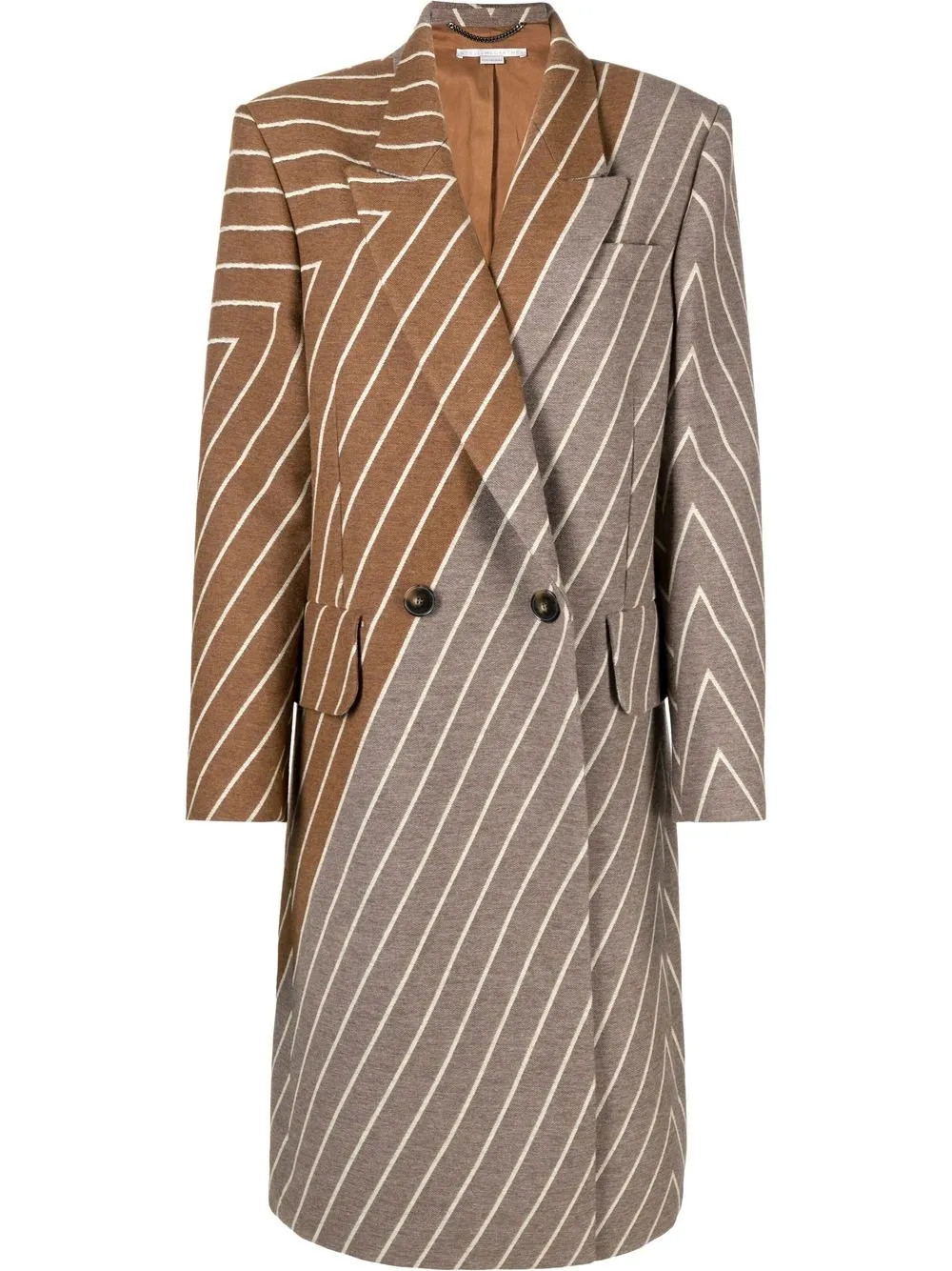 Stella McCartney two-tone double-breasted Coat - Farfetch | Farfetch Global