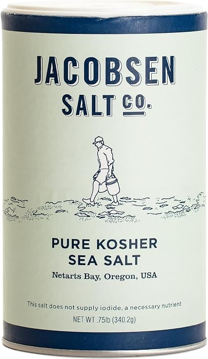 Jacobsen Salt Co. Pure Kosher Sea Salt, Kosher, Coarse, Non-Iodized - 12 Oz | Amazon (US)