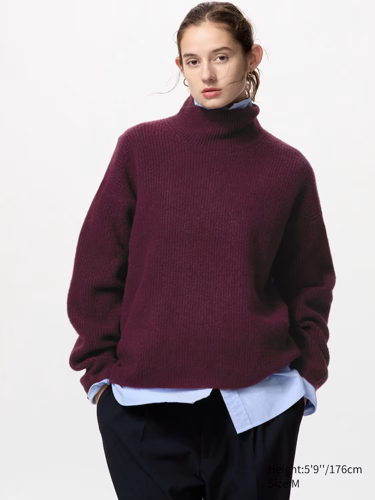 Soufflé Yarn High Neck Jumper | UNIQLO (UK)