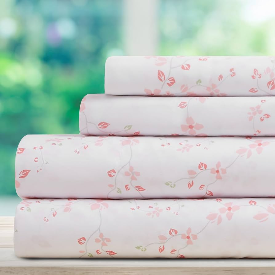 DREAMCARE Full Size Bed Sheets - Luxurious Floral Full Sheet Set - 4 Pc Ultra Soft Breathable Wri... | Amazon (US)