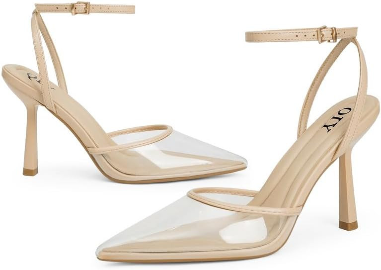 Closed Toe Ankle Strap Heels Women Pumps Pointed Toe Heeled Sandals for Women Stiletto Wedding Dr... | Amazon (US)