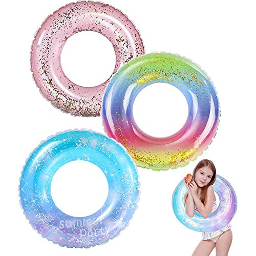 Pool Floats Kids 3 Pack, Inflatable Swim Rings for 2-5 Years Old Kids Pool Tubes Toys, Pool Floats Ring Toys Summer Beach Swimming Pool Party Supplies for Girl Boy | Amazon (US)