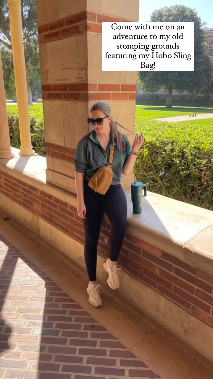 Using my @hobotheoriginal sling bag to traverse the giant campus that is UCLA! The #slingbag holds everything I need and is adjustable so works great with the bump. #bargainhuntingblonde #handsfreewithhobo #hoboslingbag

#LTKbump #LTKtravel #LTKitbag