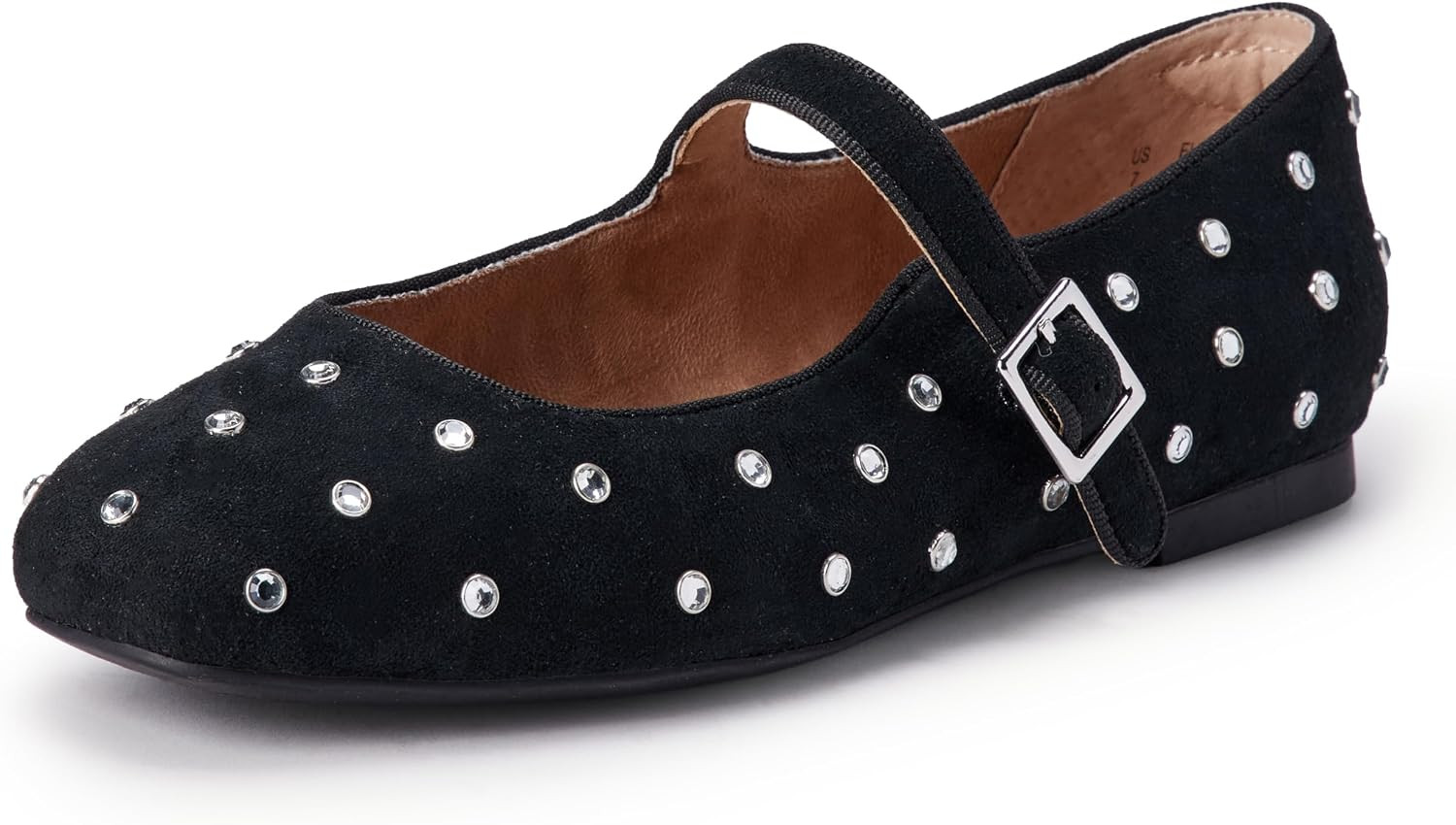 Amazon Essentials Women's Square-Toe Mary Jane Ballet Flat with Adjustable Metal Buckle Strap, Non-Slip Low Heel, Cushioned | Amazon (US)