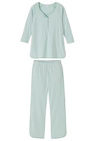 Pima Maternity Long-Long Set in Parisian Green | LAKE Pajamas