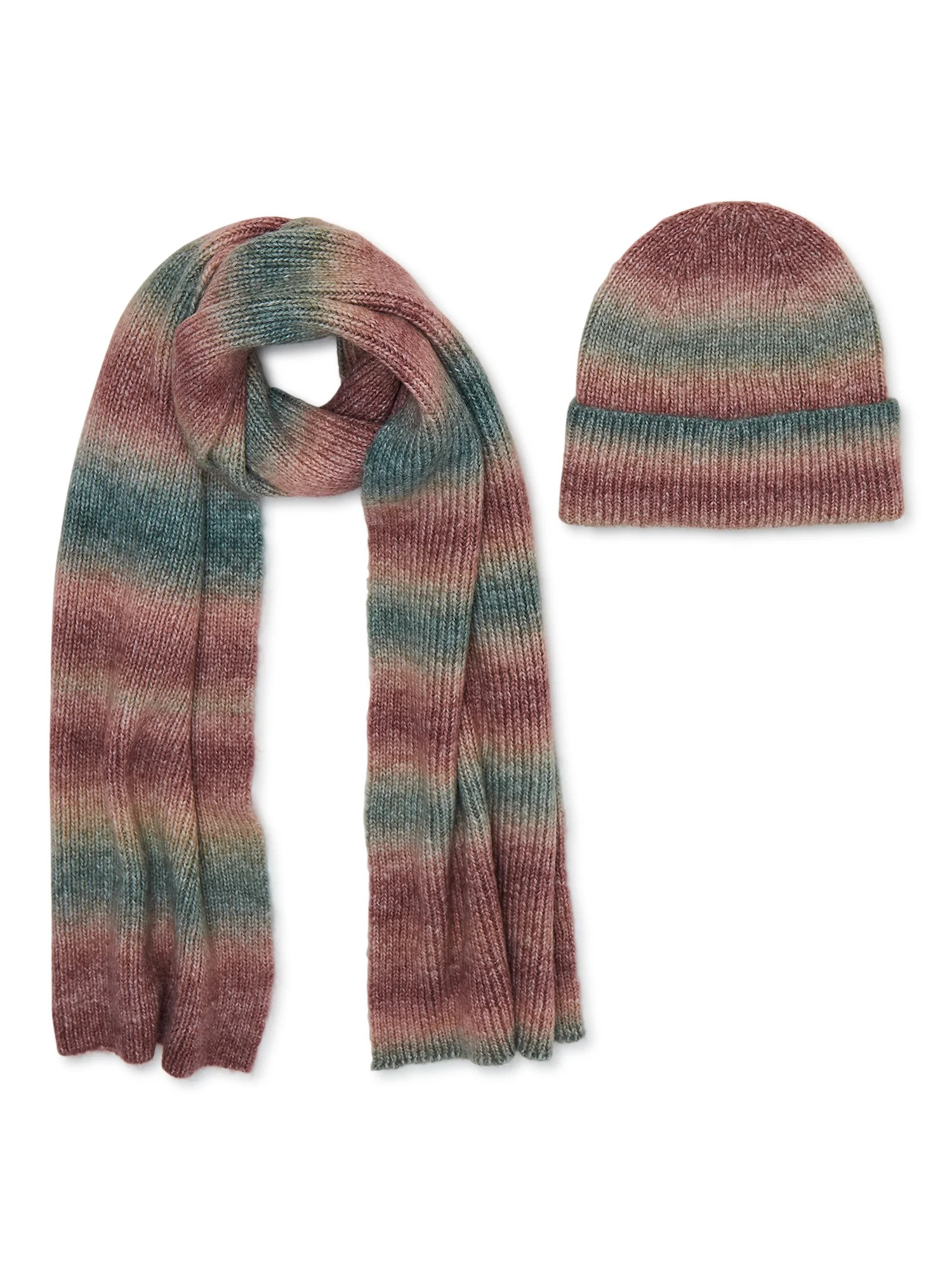 Time and Tru Women's Ombre Hat and Scarf Set, 2-Piece | Walmart (US)