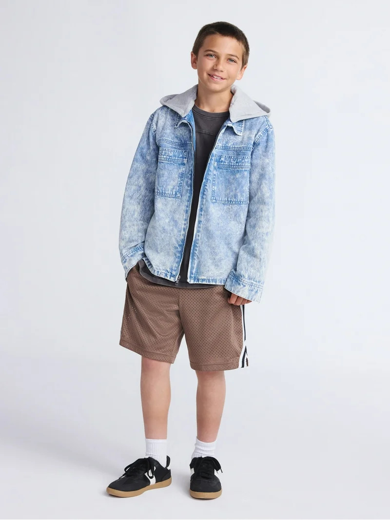 Weekend Academy Boys Hooded Denim Jacket, Sizes 4-18 | Walmart (US)