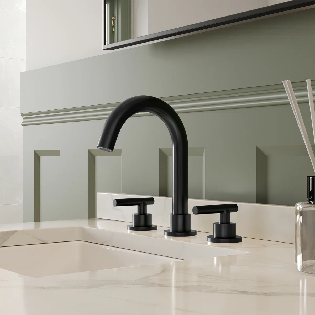 Widespread Bathroom Faucet 3 Hole, 2-Handle Bathroom Sink Faucet with Drain Assembly SFS-1112-BK | Wayfair North America