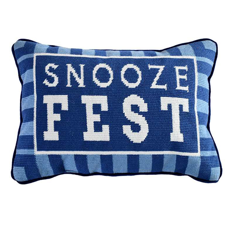 Snooze Fest Needlepoint Throw Pillow, 14x20 | At Home