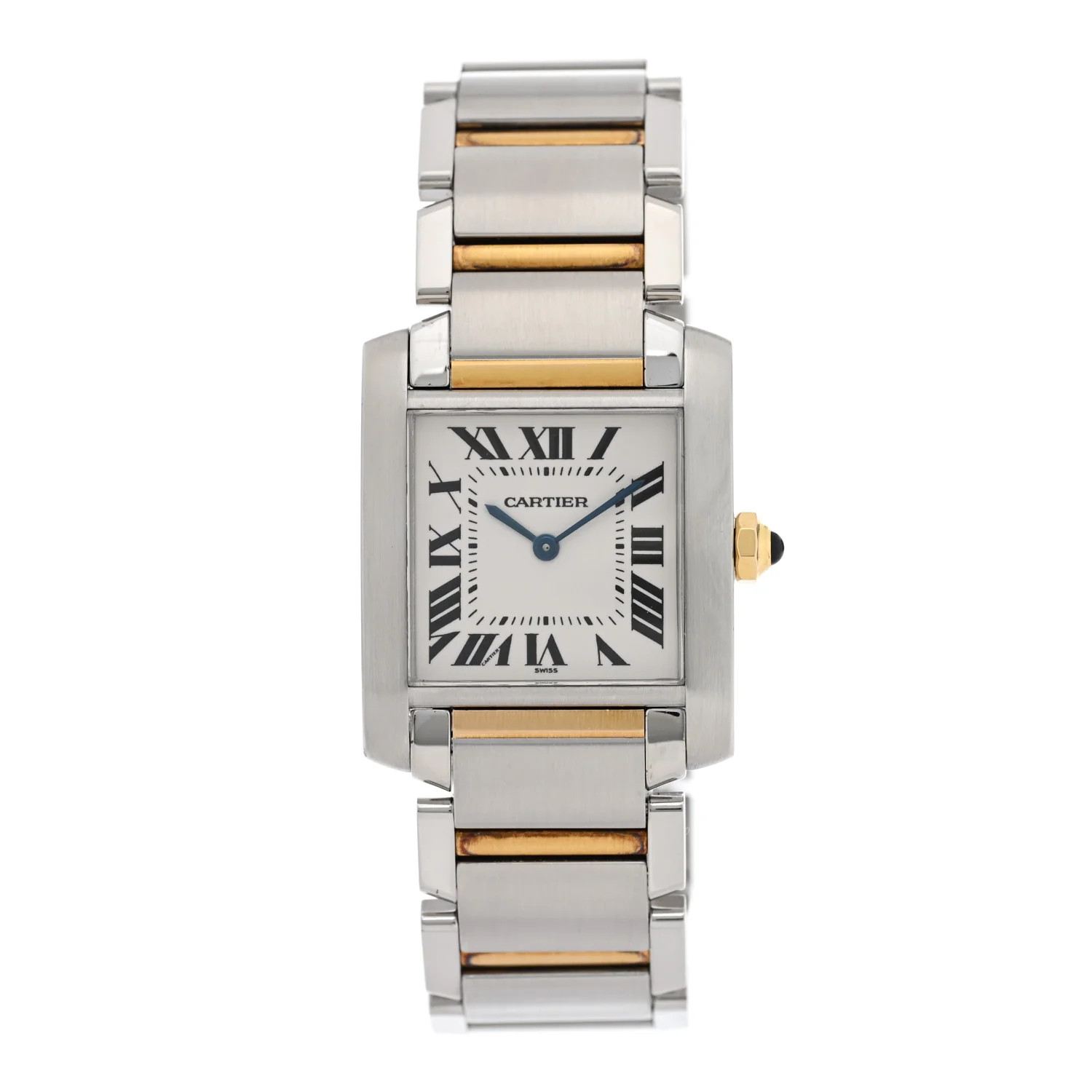 Cartier Stainless Steel 18K Yellow Gold 25mm Tank Francaise Quartz Watch 1687737 | FASHIONPHILE (US)
