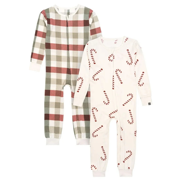 Modern Moments by Gerber Toddler Neutral Super Soft Hacci One-Piece Pajamas, 2-Pack, Sizes 12M-5T | Walmart (US)