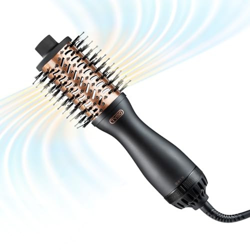TYMO 2.0 Hair Blow Dryer Brush - Blowout Hot Air Brush, One Step Volumizer, Upgraded 2 Inch Oval Barrel Roller Curling Styler, 3X Faster Drying, 0.6 lb Lightweight, Straightener Curling in One, Black | Amazon (US)
