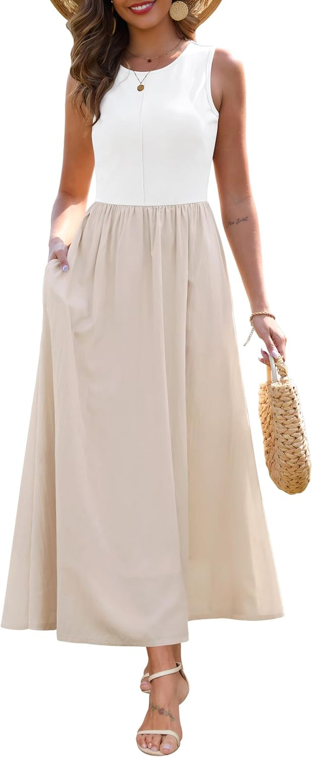 Zattcas Sleeveless Tank Top Summer Maxi Dresses for Women | Amazon (US)